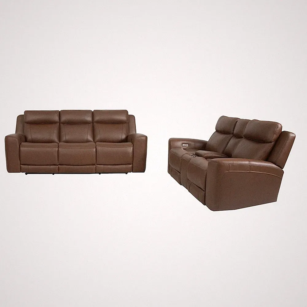 Calgary - Autumn Umber Power Reclining Sofa and Loveseat