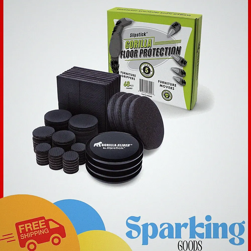 GorillaPads Non-Slip Furniture Protector Kit - 68 Pieces for Scratch-Free Floors