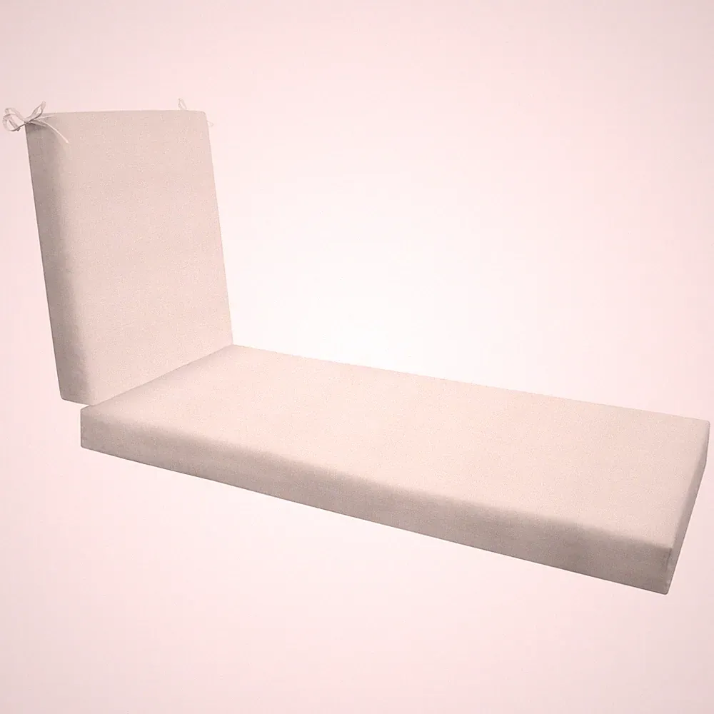 Honeycomb Chaise Lounge Cushion 21.5x70 Water Fade Resistant Bone