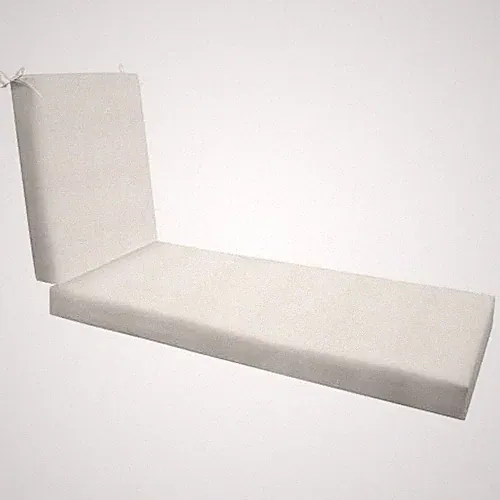 Outdoor Chaise Lounge, 22.5 x 70 Chair Cushion for Patio Textured Solid Bone