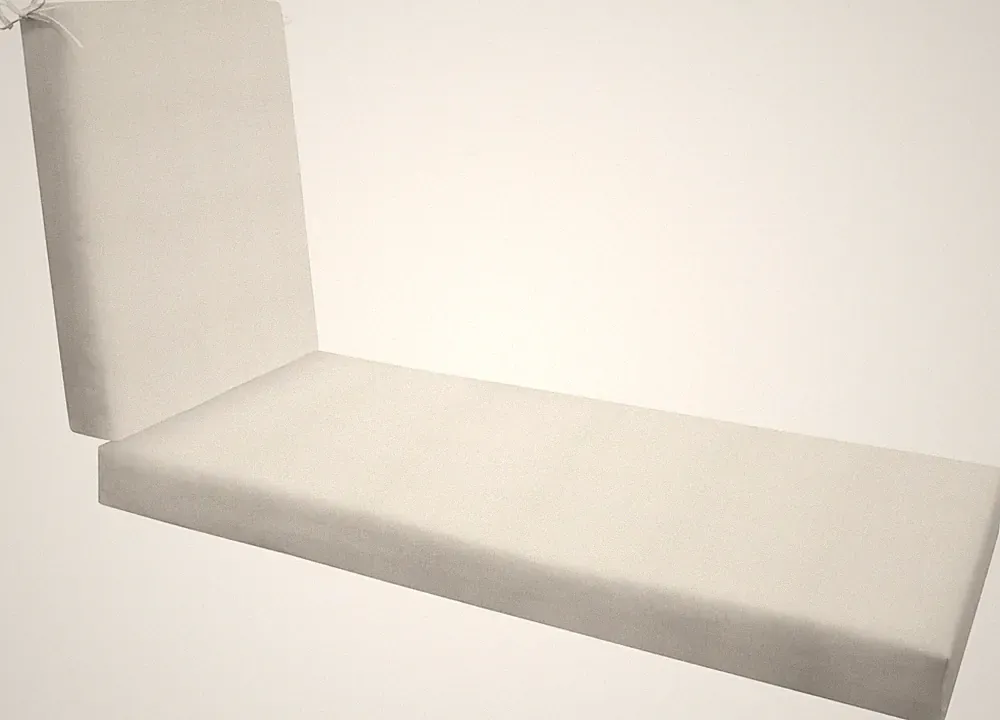 Outdoor Chaise Lounge, 22.5 x 70, Textured Solid Bone Chair Cushion for Patio...