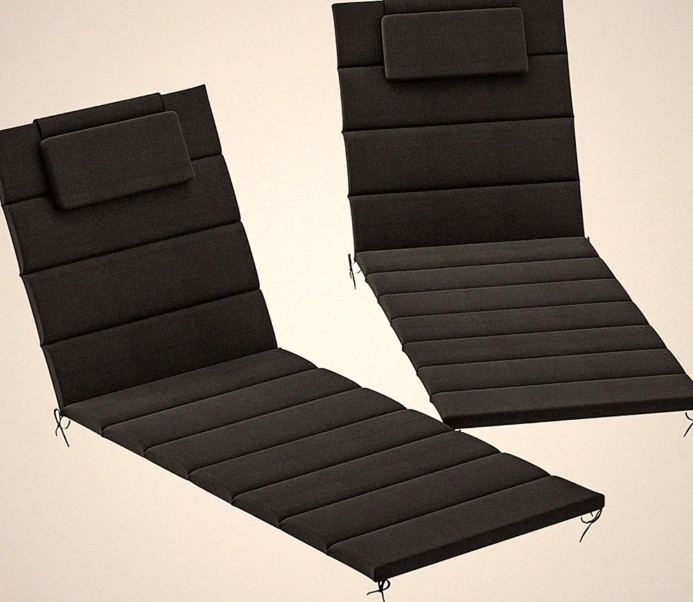 Outdoor Lounge Chair Cushion Set of 2, 80" X 26" UPF50+ 230Gsm Olefin and 25D Hi